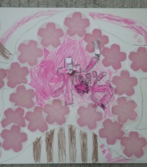 桜のステッカーで描こう！